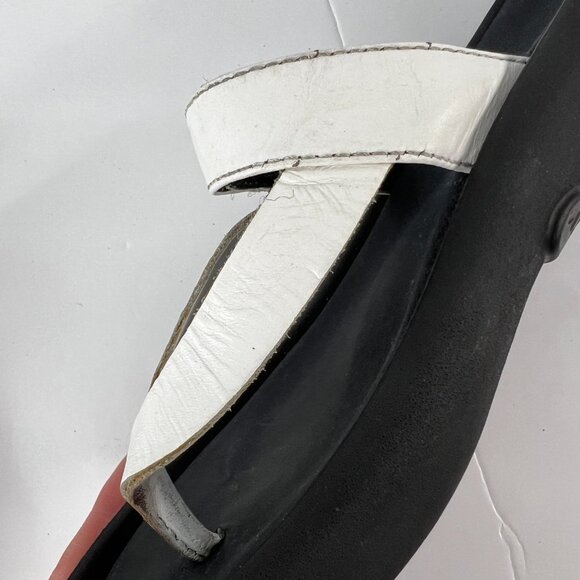 Sz 38EU Wolky Tahiti White Leather Slip On Flip Flop Thong Sandals - Picture 14 of 15
